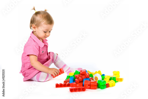Baby girl with blocks