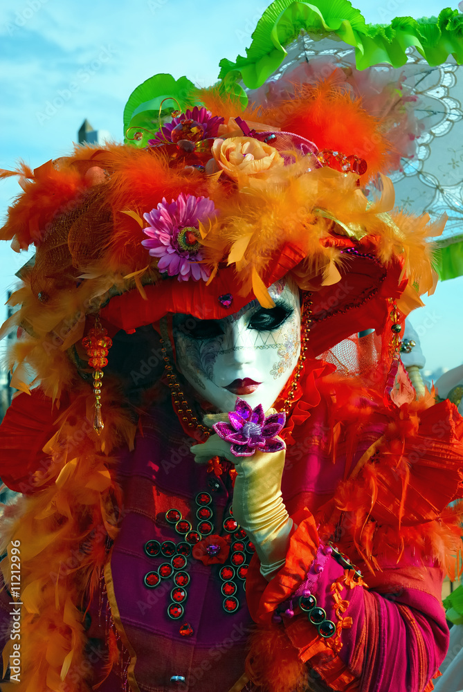 Venice carnival. Mask on the street