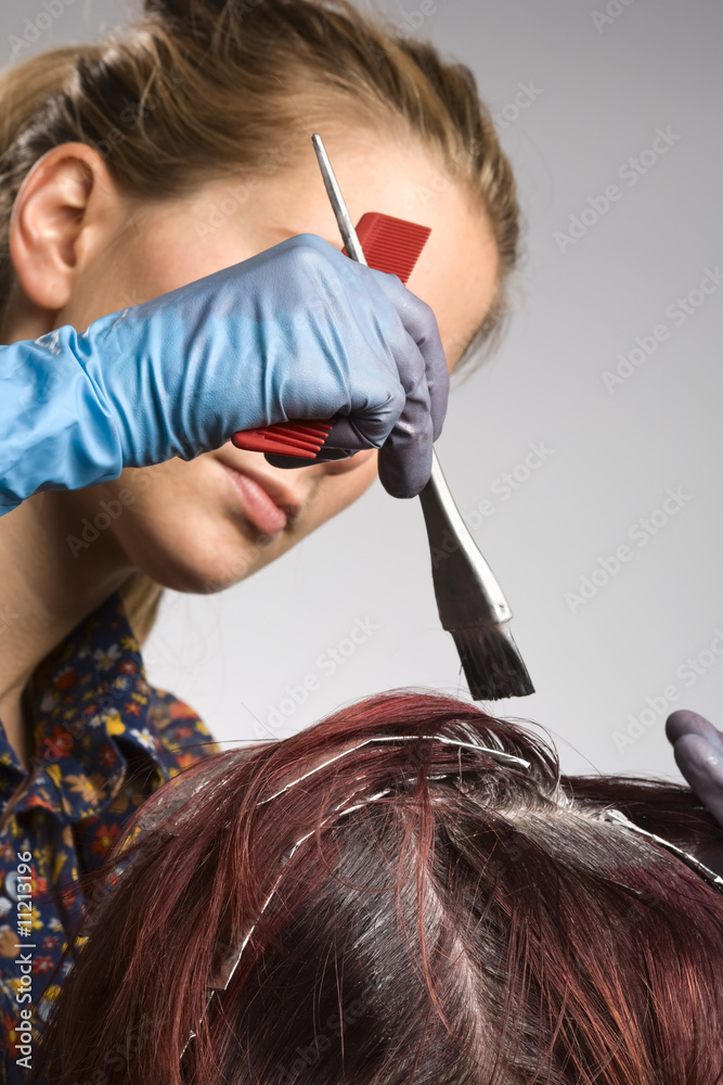 Fototapeta premium Hair colorist at work