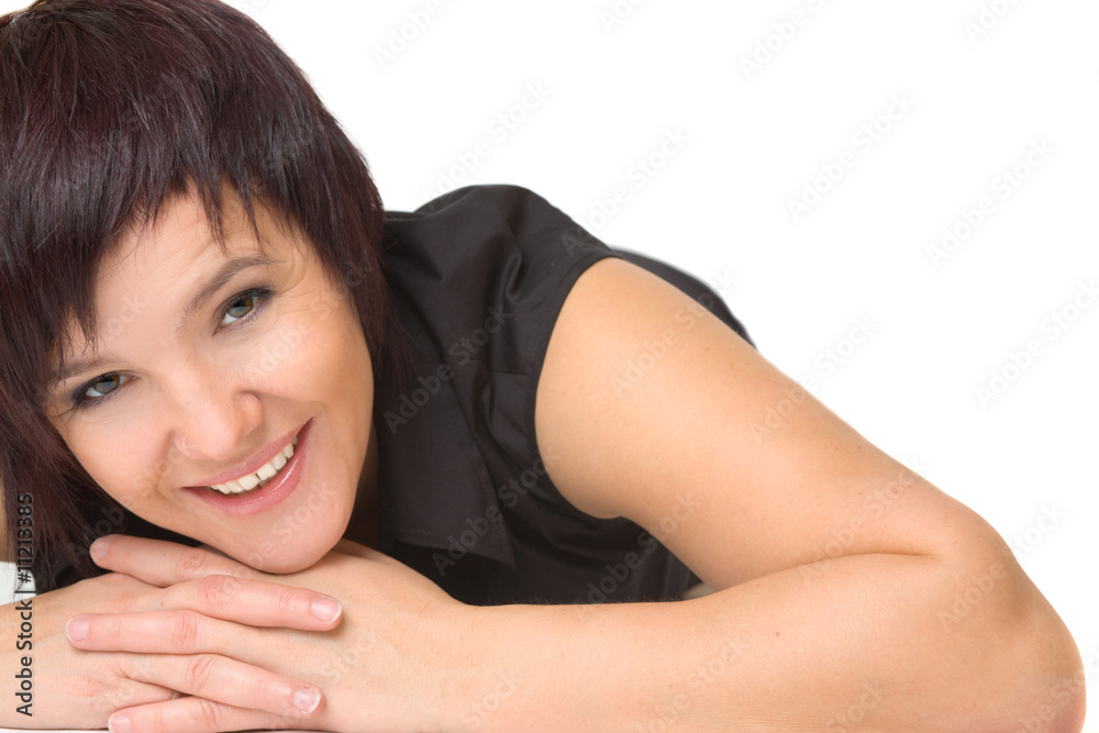 Smiling woman isolated on white background Smiling woman isolated on white background