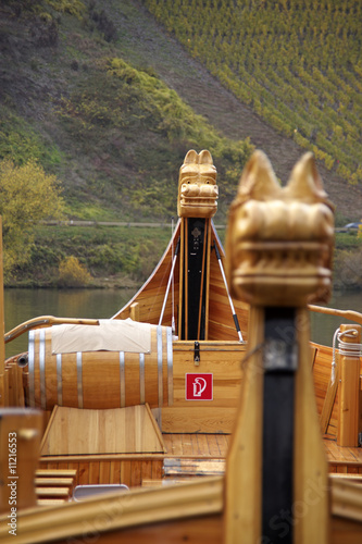 Nachgebautes Römerschiff in Neumagen an der Mosel photo