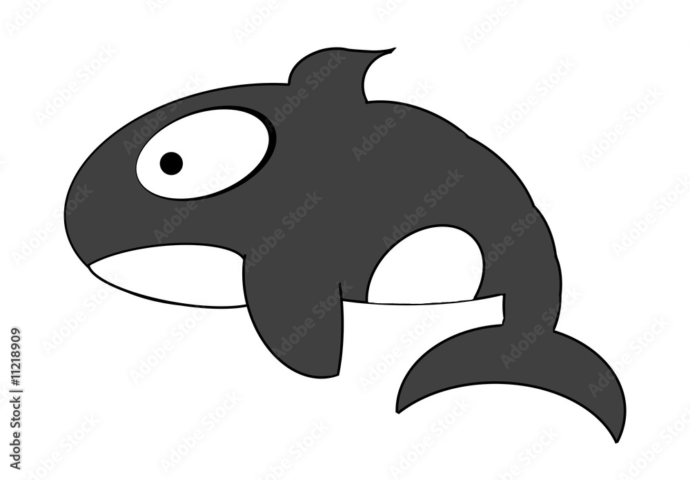 Naklejka premium Orca / KillerWhale Cartoon - Isolated On White