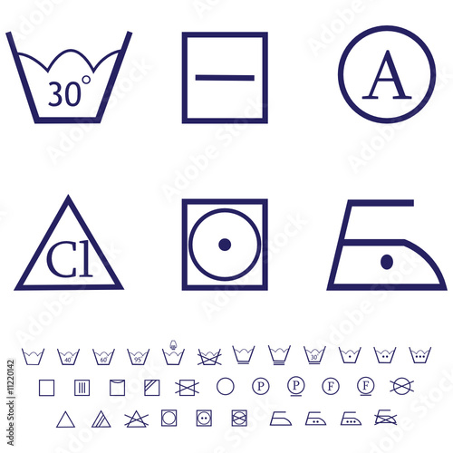 washing signs icon set
