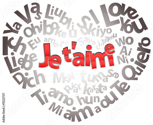 Coeur formé de "Je t'aime" dans différentes langues