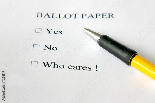Foto Yes/No/Who cares concept ballet paper