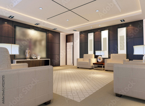 3d reception room rendering