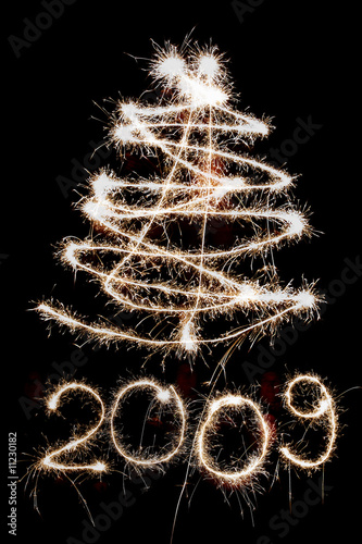 Obraz na płótnie 2009 and New year’s tree w salonie