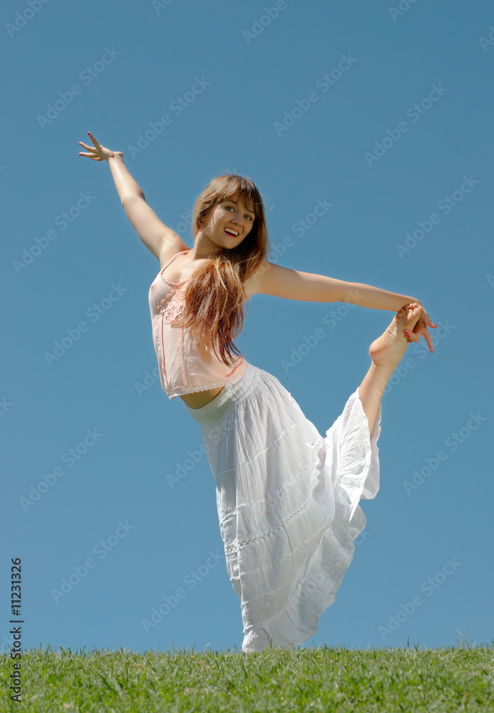 The happy young Girl on Outdoors The happy young Girl on Outdoors