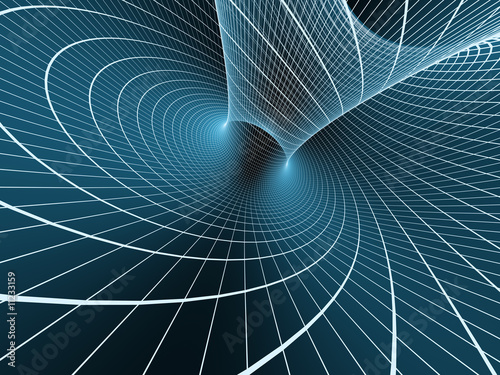 Fototapeta Naklejka Na Ścianę i Meble -  Blue abstract 3d background from a grid
