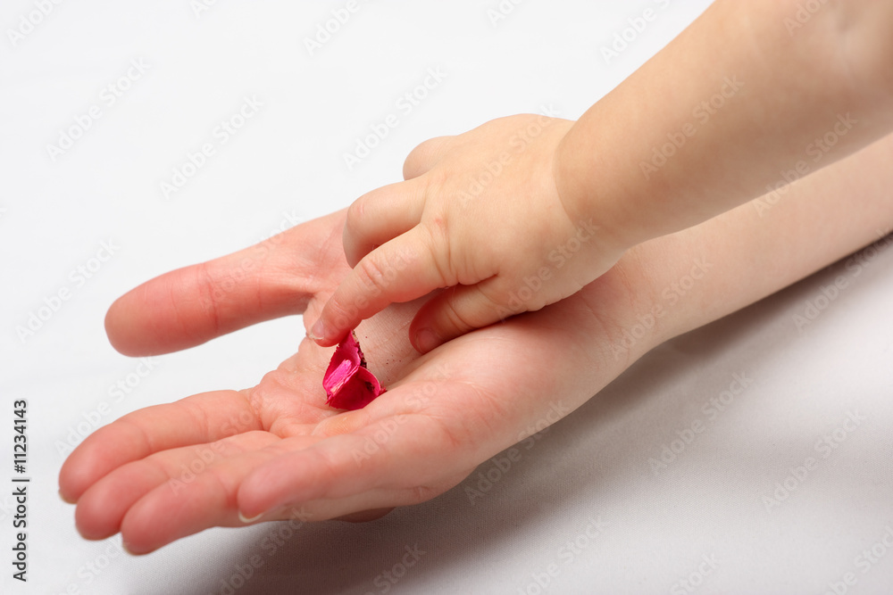 baby's and mom's hands baby's and mom's hands