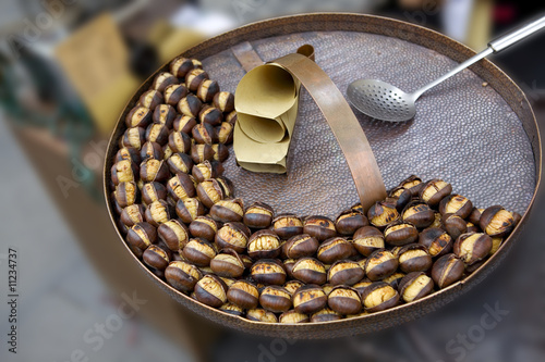 basket of chestnuts for sale