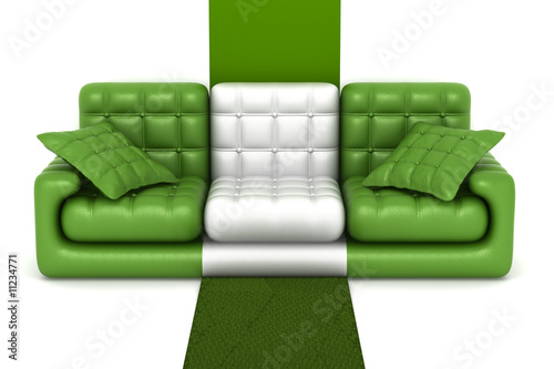 Isolated leather sofa. An i...