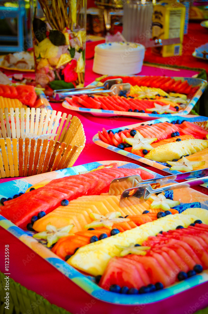 Multi-colored fruit assortment