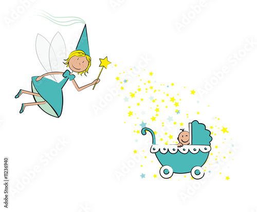 Cuadro en lienzo faire-part de naissance garçon