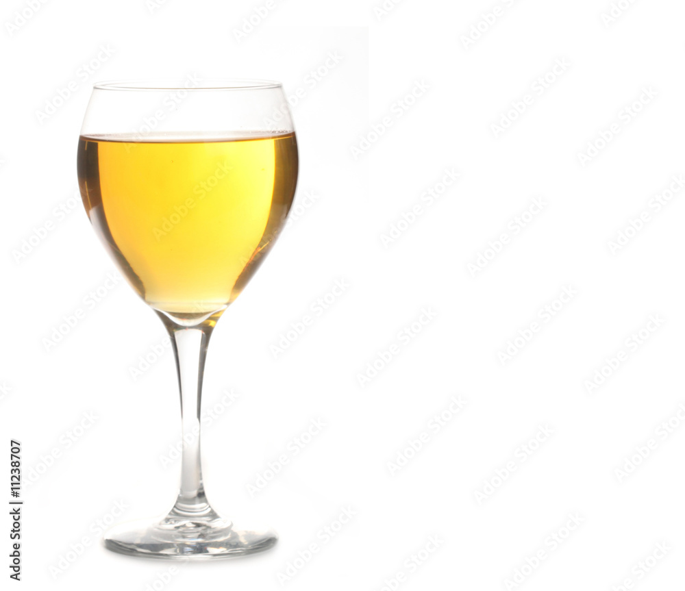 Golden Ale or Champagne Alcohol in Wine Glass Golden Ale or Champagne Alcohol in Wine Glass