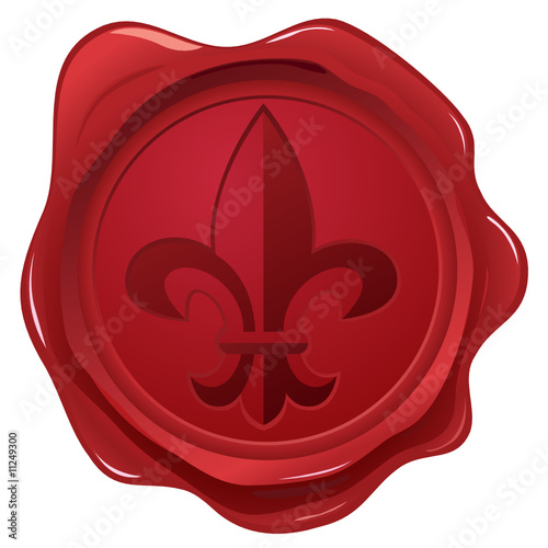 Wax seal with fleur de lys