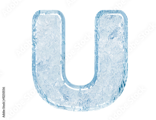Ice font. Letter U.Upper case
