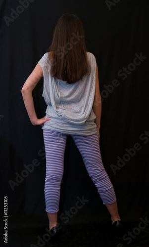 girl on black background