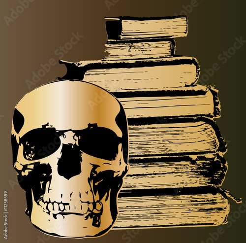 Skull and Books