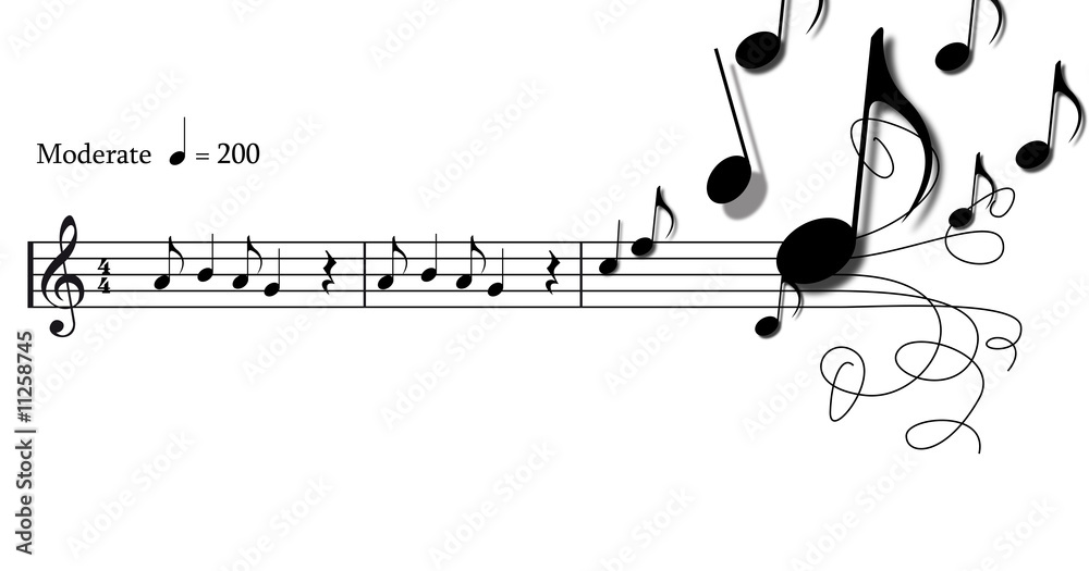 Notes de musique sortant de la partition Photos | Adobe Stock