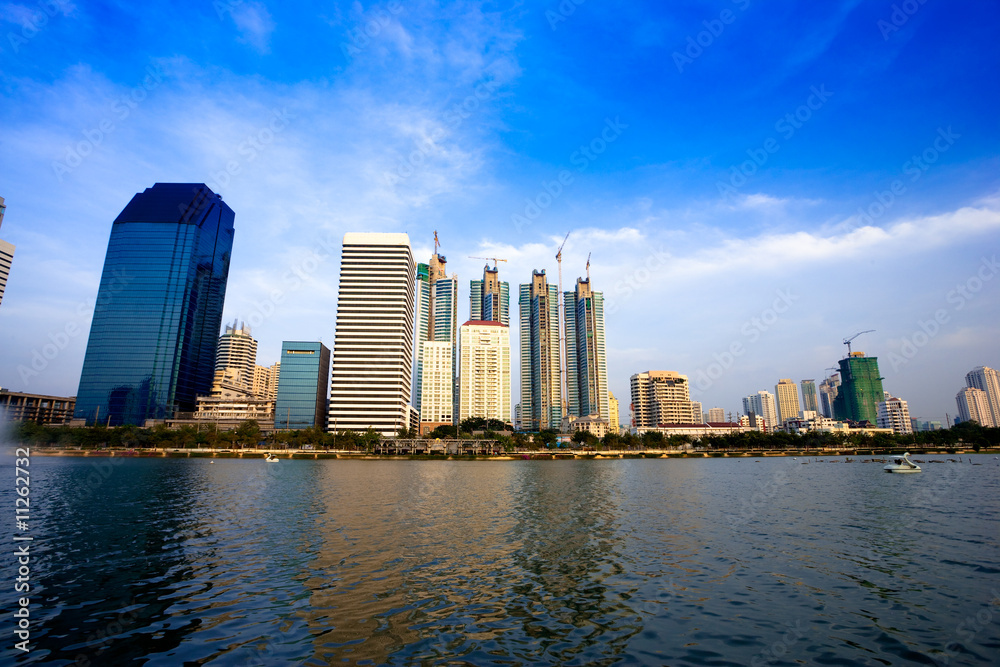 Naklejka premium Pejzaż miejski