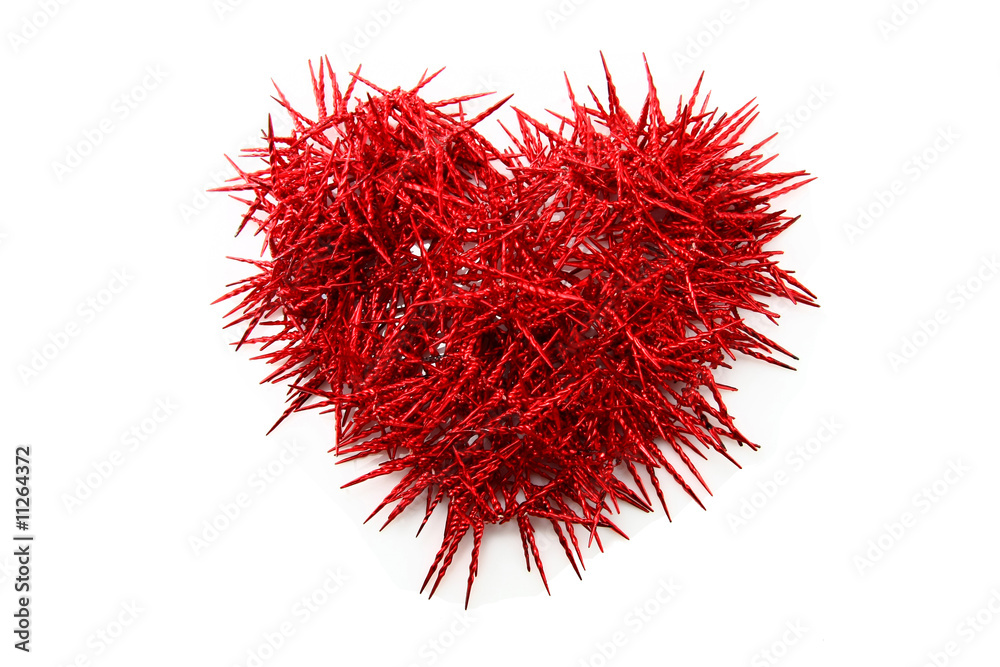 Naklejka premium red heart on white background