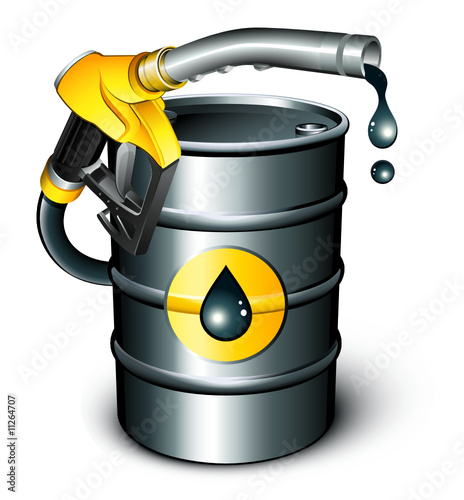 Baril de pétrole et pistolet de pompe à essence