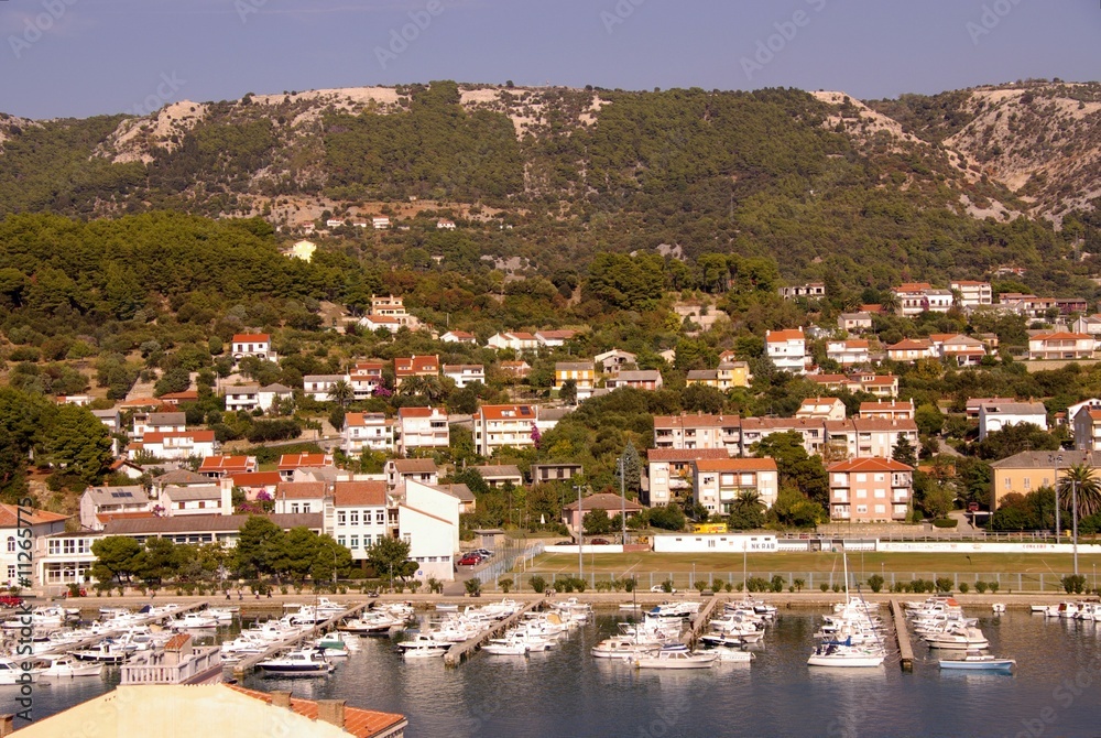 The harbour of Rab town in Croatia