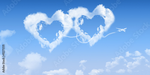 duo coeurs nuages