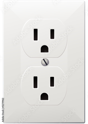 Prise électrique type B Etats-Unis (détouré)