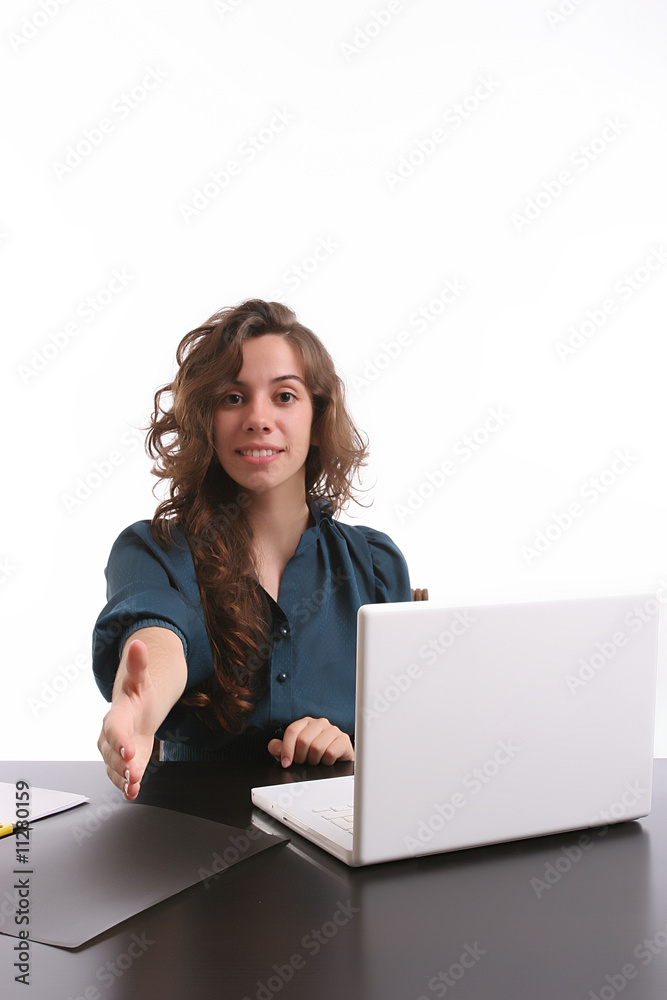 Young Bussiness woman offering to shake hands Young Bussiness woman offering to shake hands