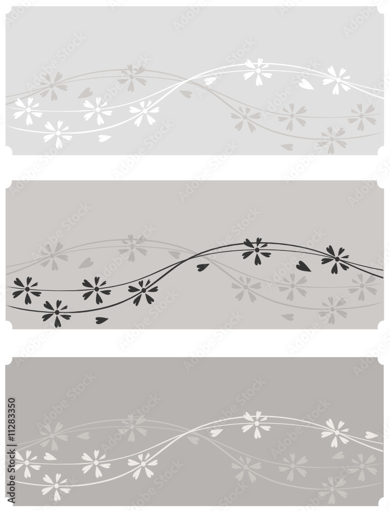 Obraz premium three floral banners