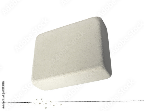 Coarse-grained eraser on white isolated without outer shadow