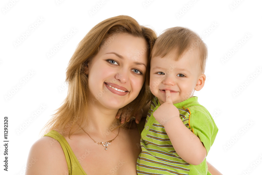 Smiling women with her little child Smiling women with her little child
