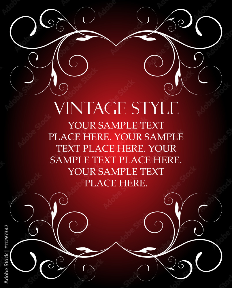 vintage style on red background