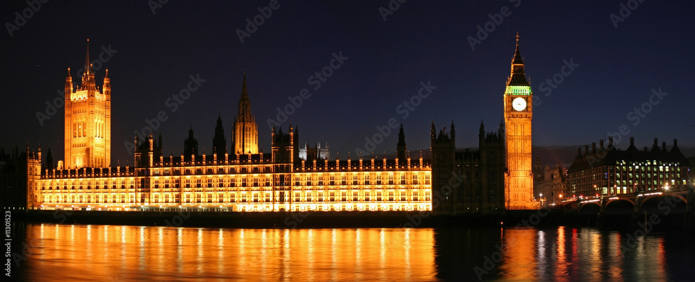 Fototapeta premium Tamise et Big Ben de nuit
