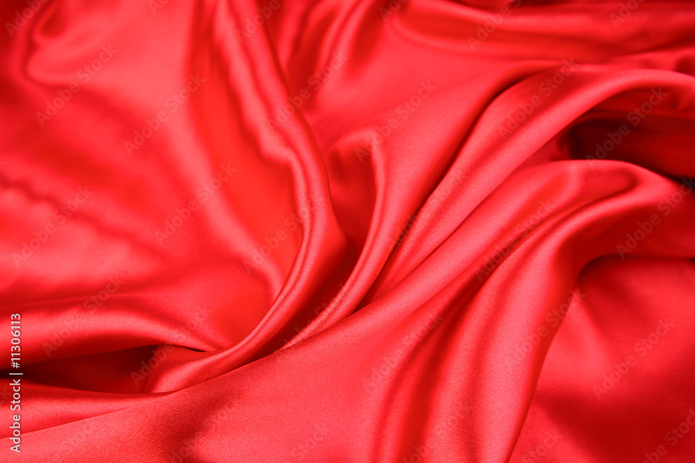 Fototapeta premium Red silk fabric