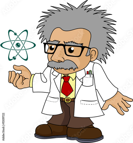 Illustration of nutty science professor