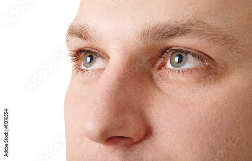 man looking upwards