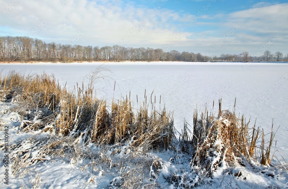 Frozen lake on a clear sunny day Frozen lake on a clear sunny day