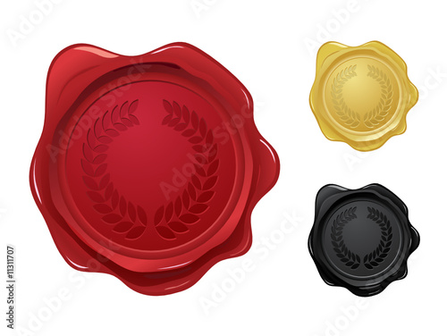 Wax seal with laurel wreath stamp