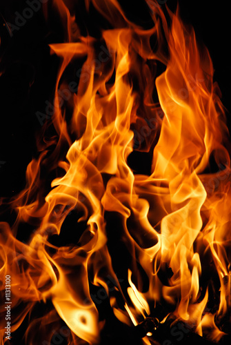 Close-up of fire on a black