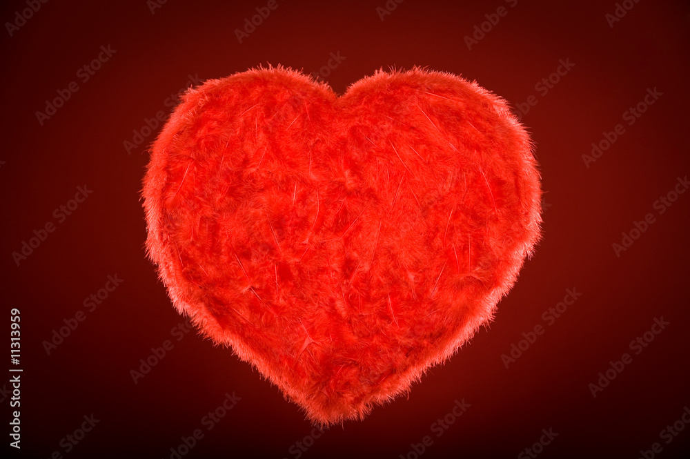 Shining red heart