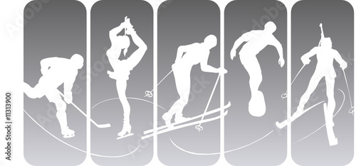 Winter sport silhouettes