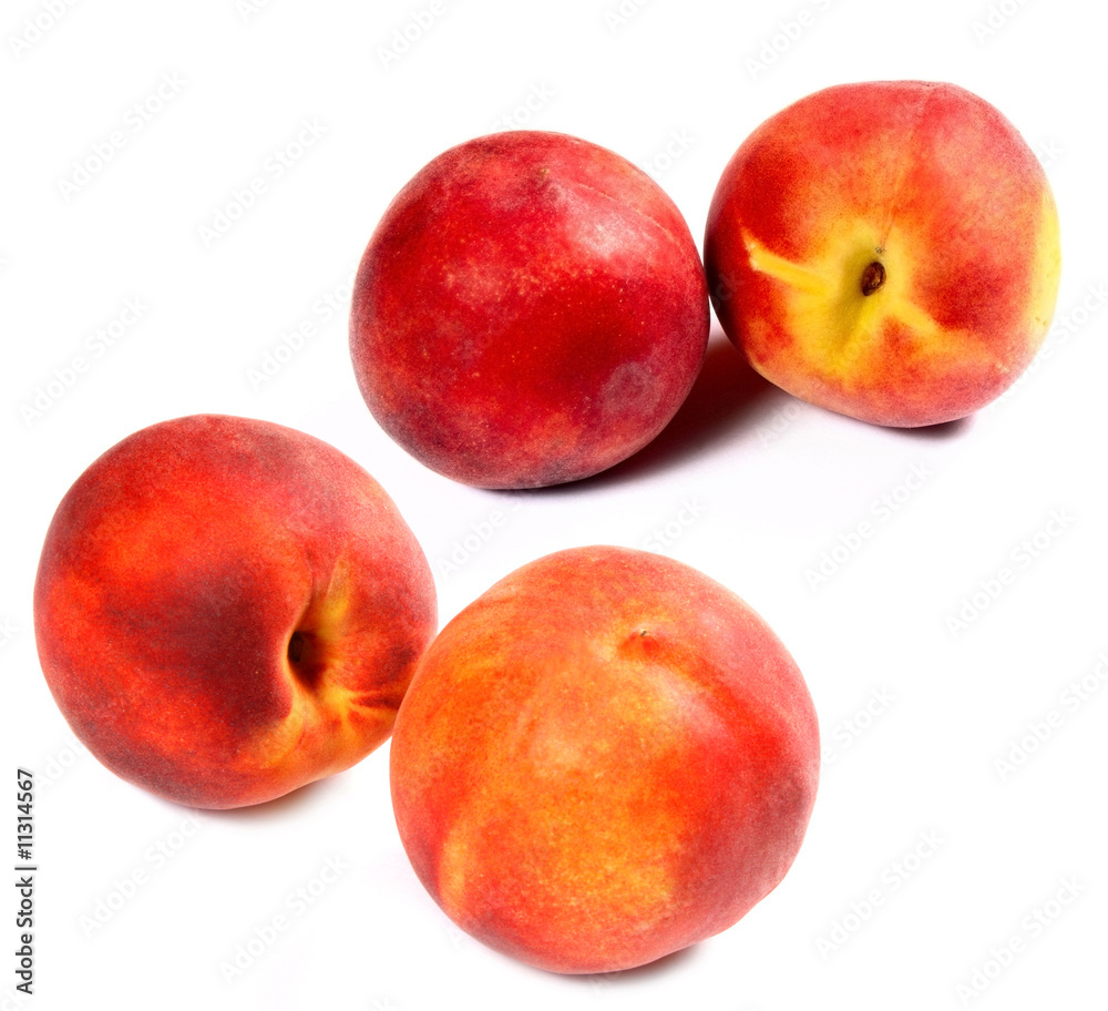 Peaches isolated on white background Peaches isolated on white background