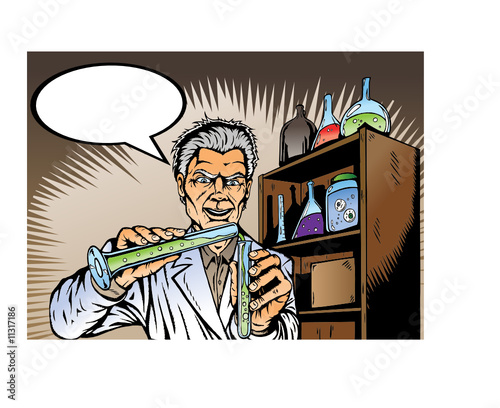 Mad Scientist mixing chemicals.