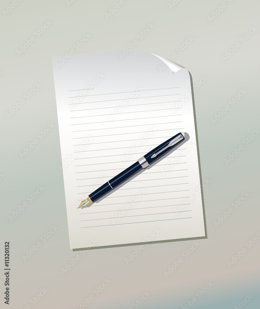 Pen on paper. Pen on paper.