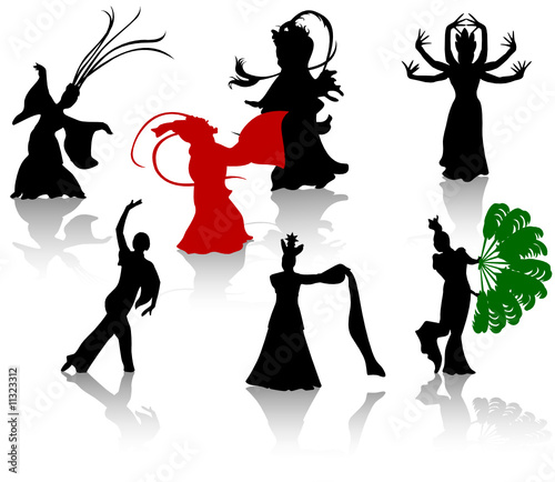 Silhouettes of dancers. Chinese opera and the national dance