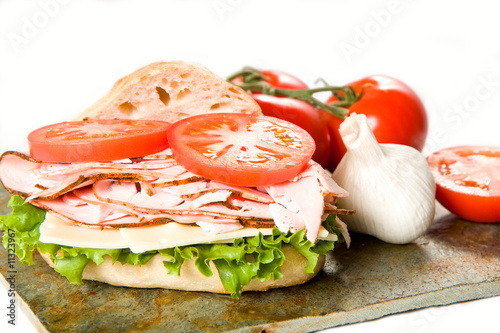 Turkey Sandwich and Vegetables