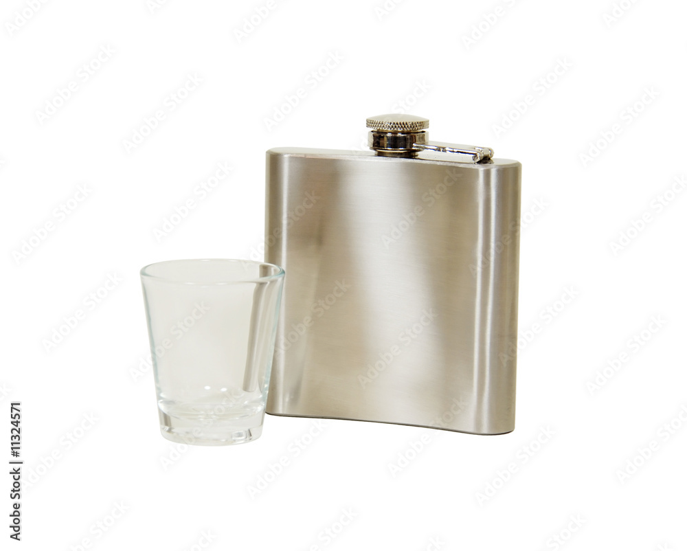 Flask and shot glass Flask and shot glass